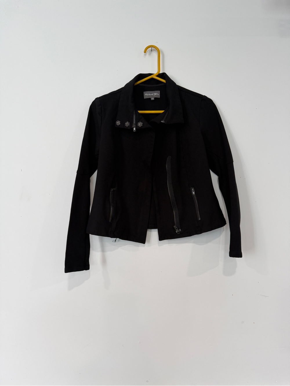 Michael Stars Ponte Black Zip-Front Women's cropped jacket